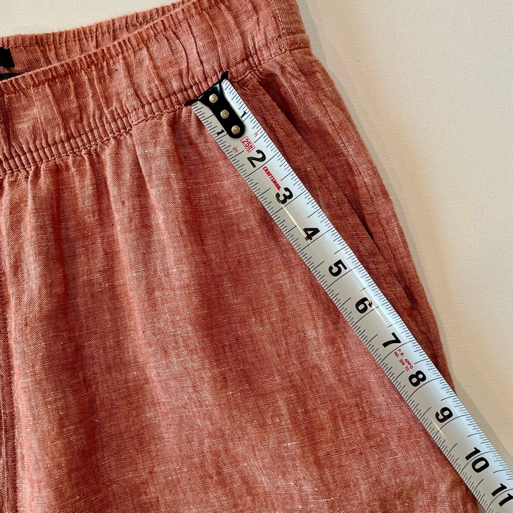 Tahari 100% Linen High Waist Wide Leg Pants Rust Terracotta Chili Flowy - Picture 6 of 11